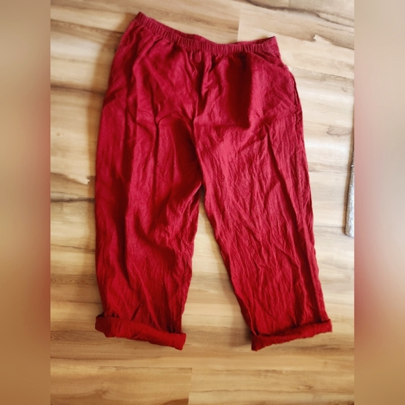 EUC Flax Linen Pants in Deep Rust ♥️ (Sz M) - Picture 3 of 6